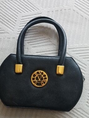 Valentino Garavani Vintage Black Mini  Bag with Gold Accents